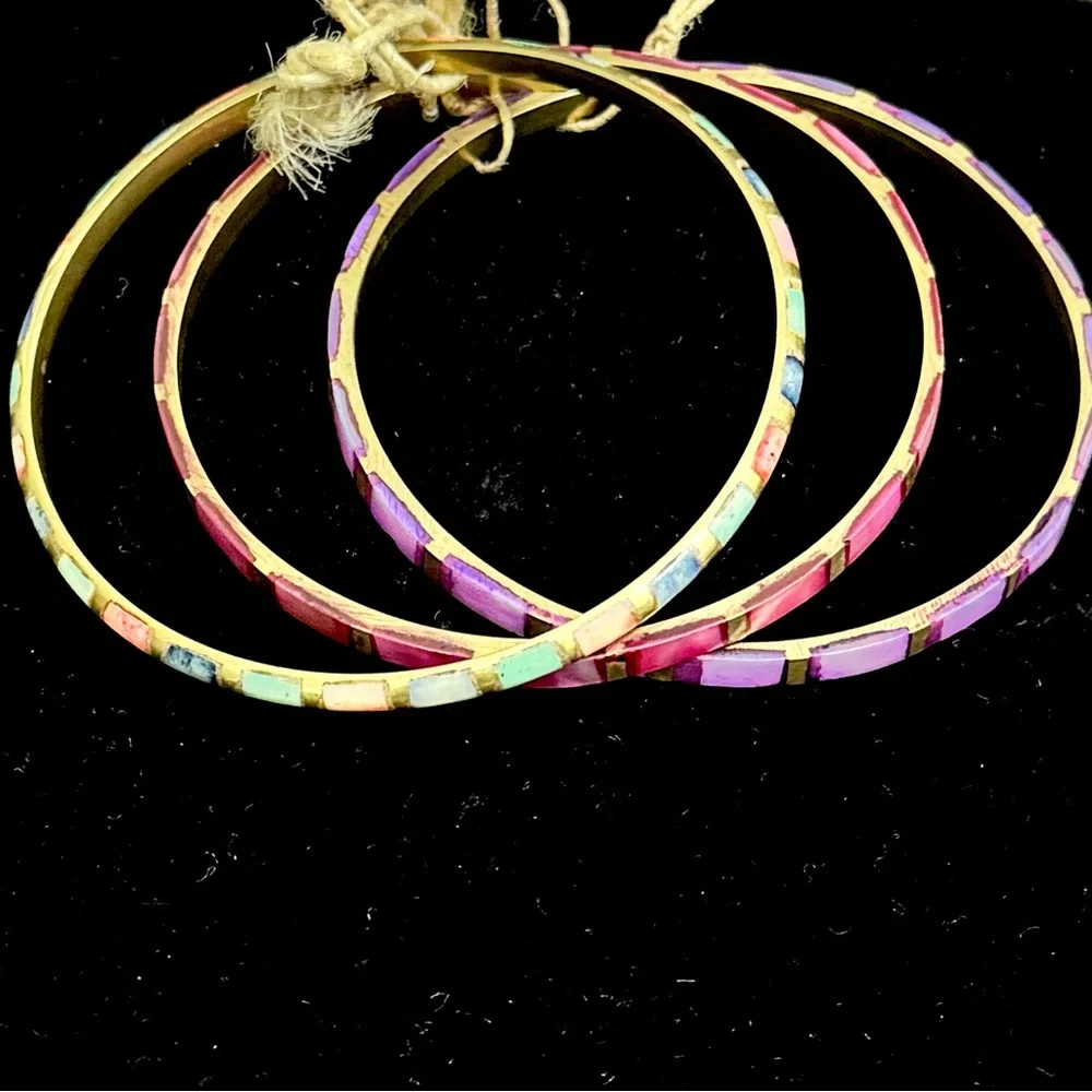 10,000 Villages Multicolor Bangles - Picture 2 of 4